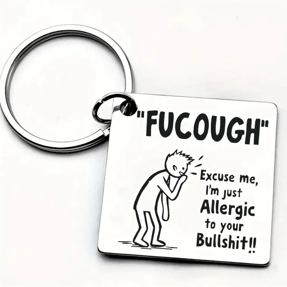 Funny Silver Keychain with Cartoon Design, NEW